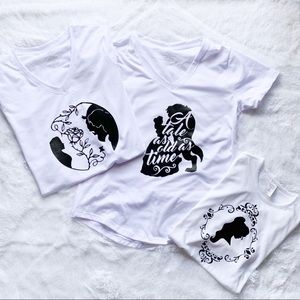 Beauty and the beast custom tees.
